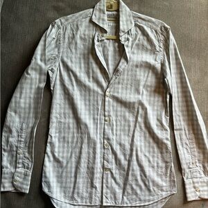 Grey and white checker button down
